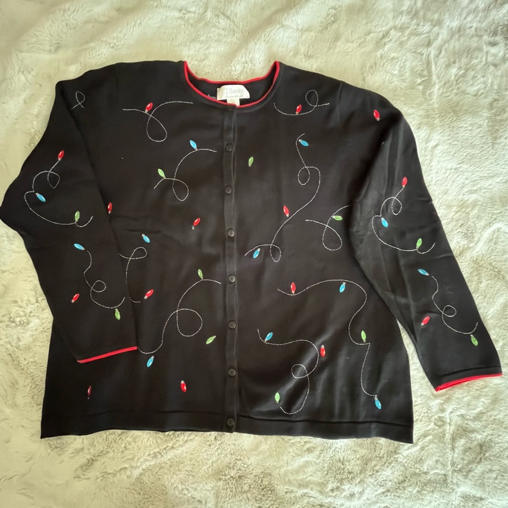 🎄 Cotton Christmas Sweater not really ugly with Christmas lights 1X